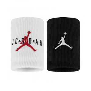 Muñequeras Jordan Dri Fit Negro/Blanco